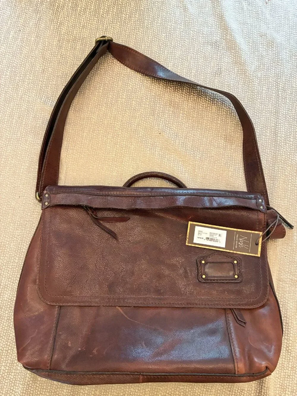 Patrica Nash, Nash for Men, Messenger Bag with tags, Italian Leather (reg $278)